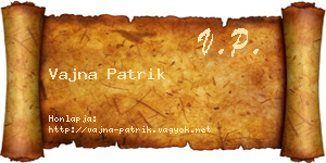 Vajna Patrik névjegykártya